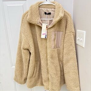 Cozy Tan Sherpa Jacket